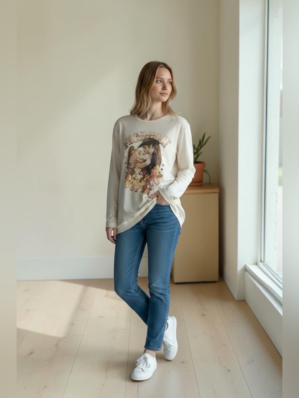 Fiorucci Best In The West Buffalo Western Long Sleeve T-Shirt Top